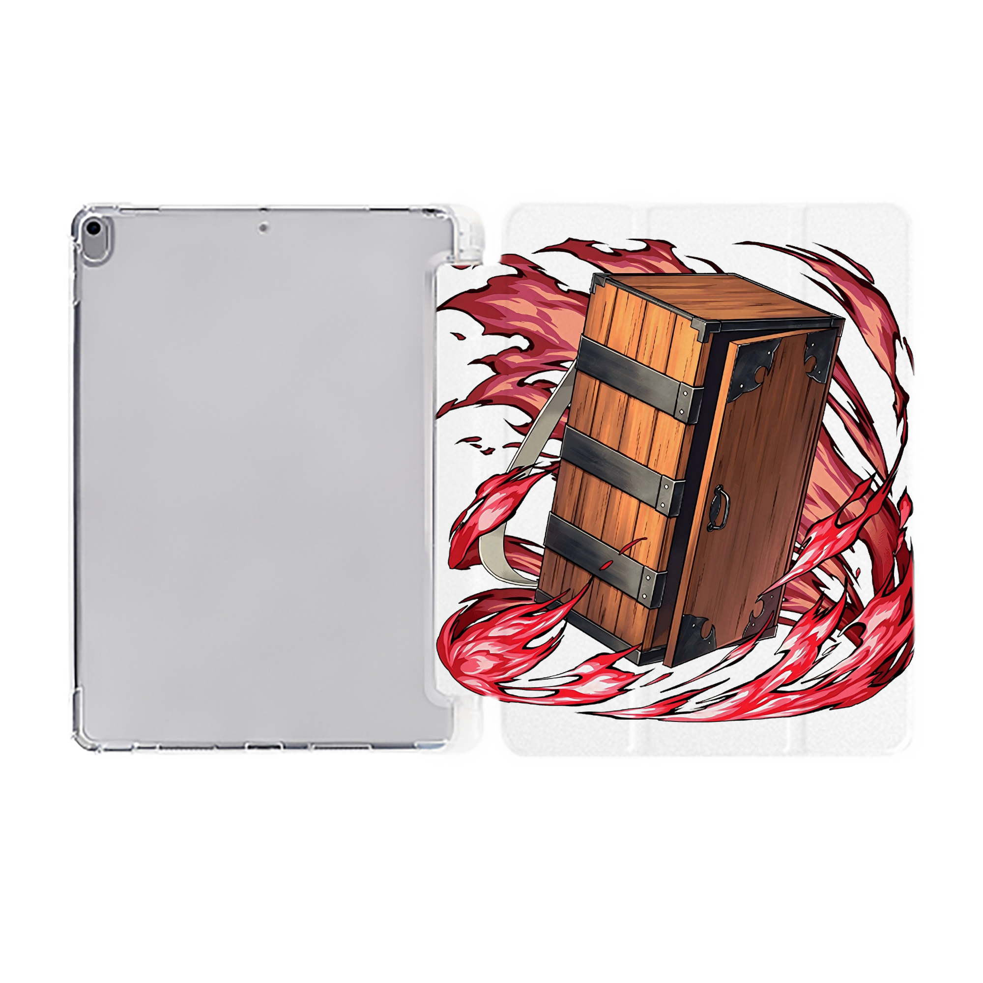 （画像用） 鬼滅の刃（きめつのやいば）竈門 禰󠄀豆子／かまど ねずこ Kamado Nezuko IPad ケース ペン収納付き 三つ折りスタンド PUレザー×シリコン 対応機種9.5/10.5/10.9インチ